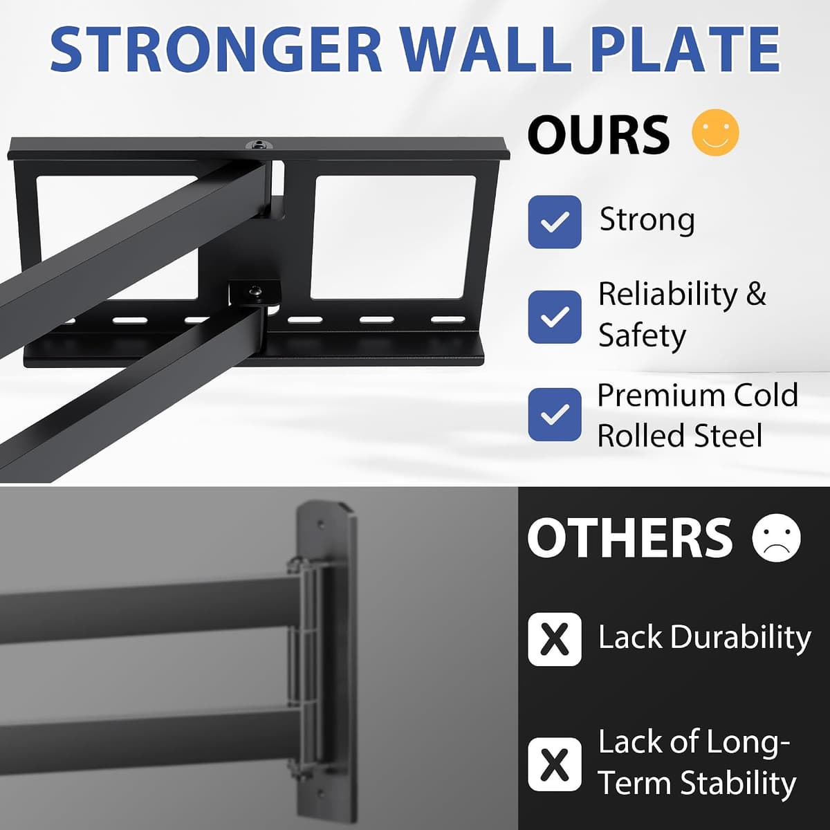 BONTEC TV Wall Bracket, Universal TV Wall Mount for 32-70 Inch, Extra Long Articulated Arm 850mm, Tilt Swivel Rotate Full Mot — view 5