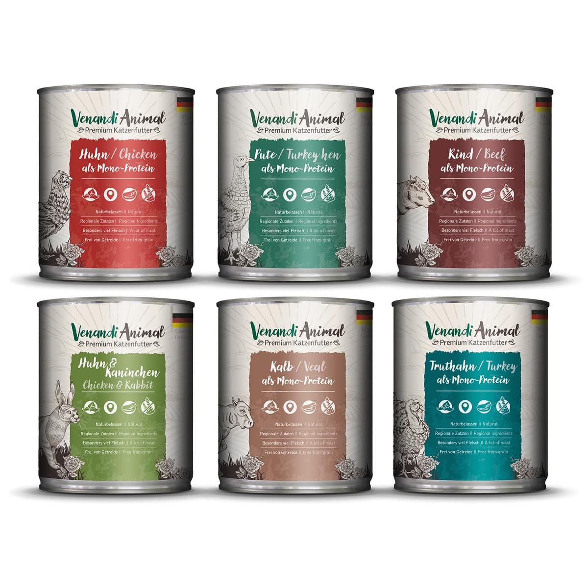 Venandi Animal Premium Cat Food, Horse as Monoprotein, Wet Food, Grain-Free and Natural, Pack of 6 (6 x 200 g) — view 13