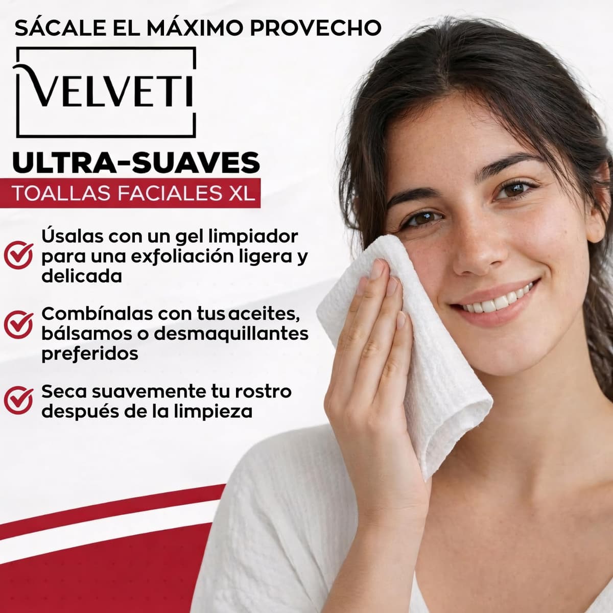 Pack x70 Toallas Desechables Faciales – 100% Origen Natural, Toallas Faciales Desechables, Toallitas Desmaquillantes, Toallitas Faciales Desechables, Toallas Limpias, Anti-Acné, Face Towels XL 26x30cm — view 5
