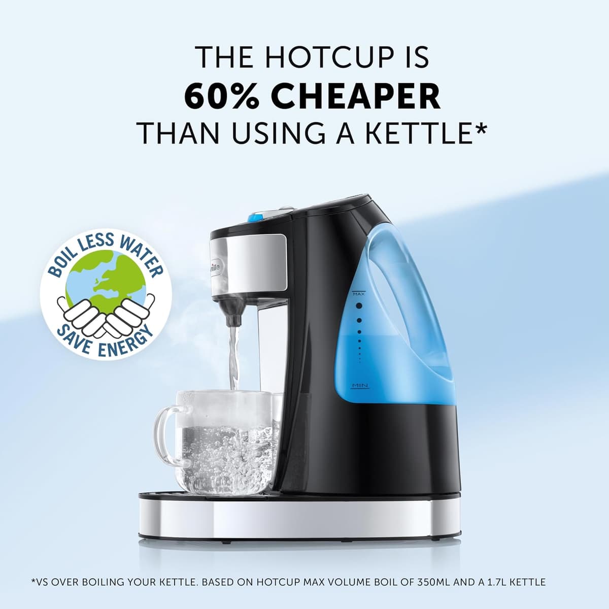 Breville HotCup Hot Water Dispenser | 3kW Fast Boil |1.5L | Energy-Efficient | Gloss Black [VKJ142] — view 2