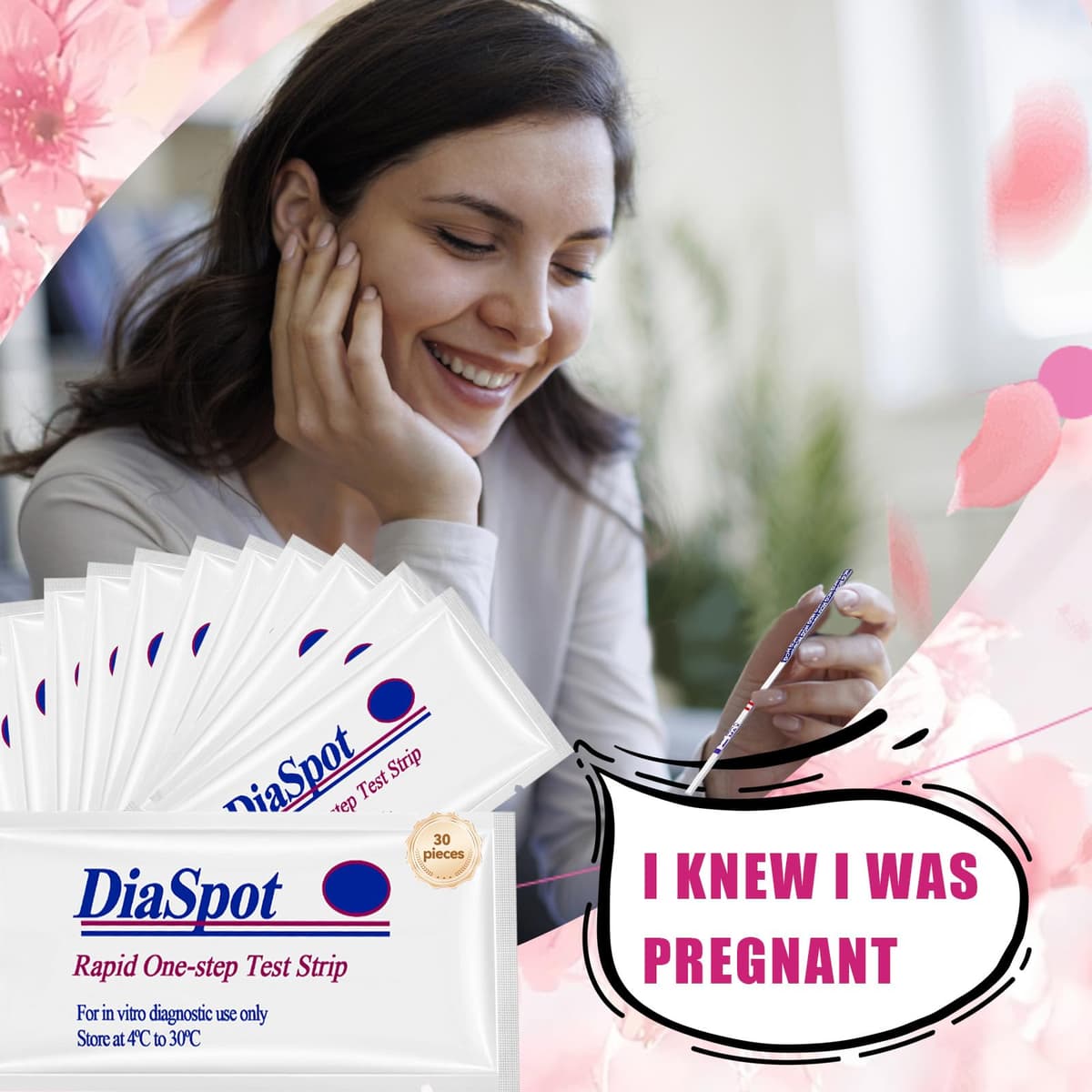 30 Pieces Pregnancy Test Strips Individually Pregnancy Test Strips Ultra Early Pregnancy Test Reliable and Fast Early Detection Home Use — view 7