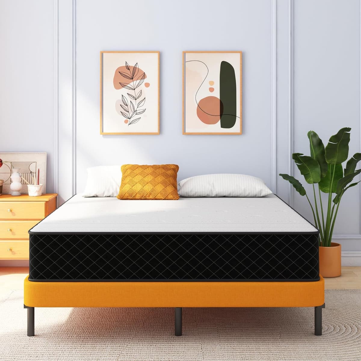 Mattress Queen Size, Swbvs 10 Inch Memory Foam with with Pokect Spring Hybrid Firm Queen Mattress in a Box Pressure Relief & Supportive Matelas — view 5