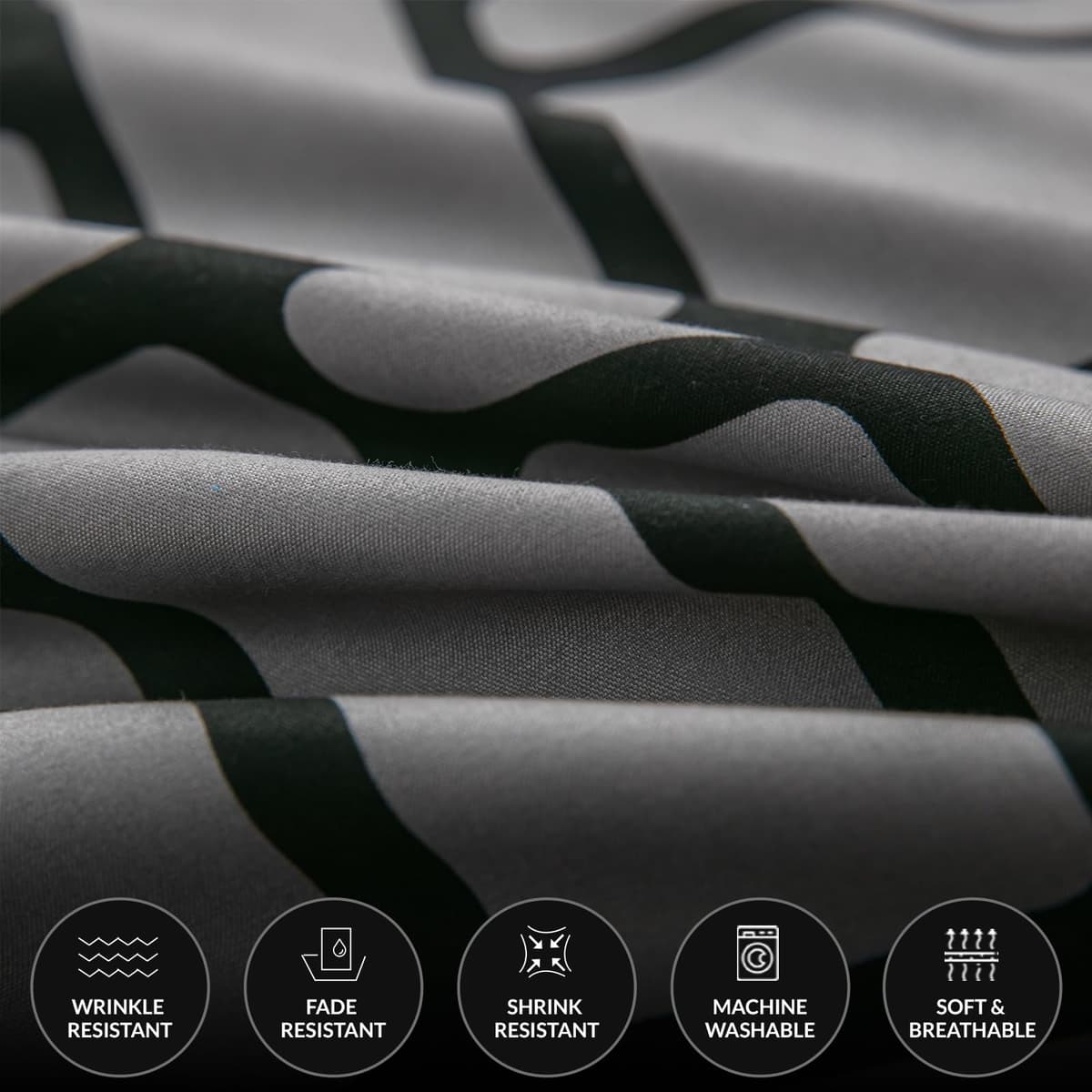 Pamposh 3 Pcs Single Duvet Cover Set with Matching Black Single Fitted Sheet 40 cm Extra Deep Pocket - UltraSoft Breathable Premium Microfibre Reversible Quilt Cover Bedding Set For All Seasons — view 59