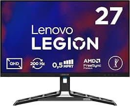 Lenovo Legion R27qe Gen 2 Gaming Monitor 27" QHD (2560x1440) IPS, 0.5ms MPRT, 200Hz, Ports 2x HDMI 2.1 + DisplayPort 1.2, DisplayPort Cable included - Raven Black
