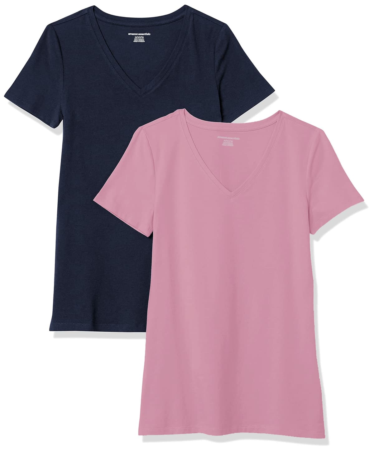 Amazon Essentials Camiseta de Manga Corta y Corte Estándar (Opciones de Cuello Redondo y Cuello en V) Mujer, Paquetes Múltiples — view 63