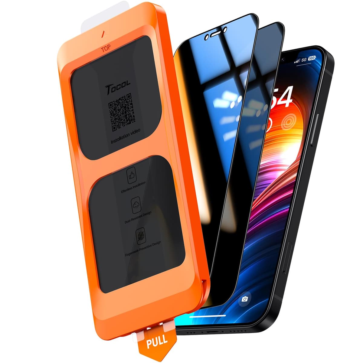 TOCOL Protector Pantalla para iPhone 17 Pro Max, Alineación Automática para Una Instalación Rápida, Cristal Templado de Dureza 9H Inastillable, HD Transparente, 2 Piezas — view 35
