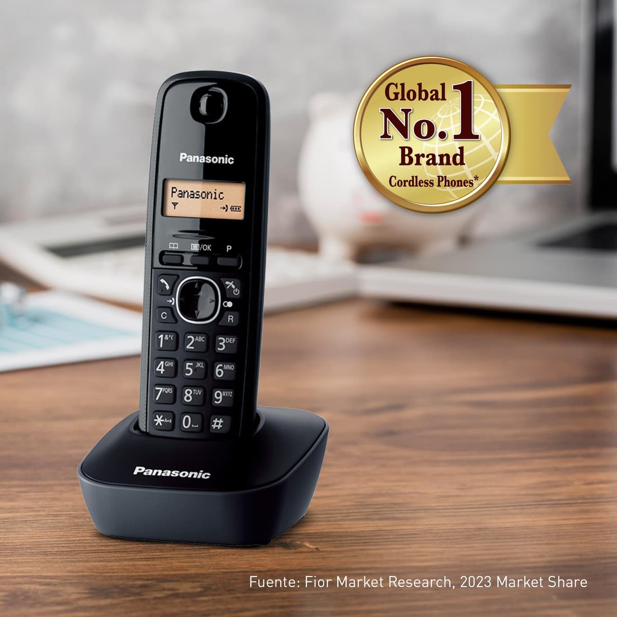 Panasonic KX-TG1611SPH - Teléfono Fijo Inalámbrico DECT, LCD, Identificador de Llamadas, Agenda de 50 Números, Tecla de Navegación, Alarma, Reloj, color Negro — view 7
