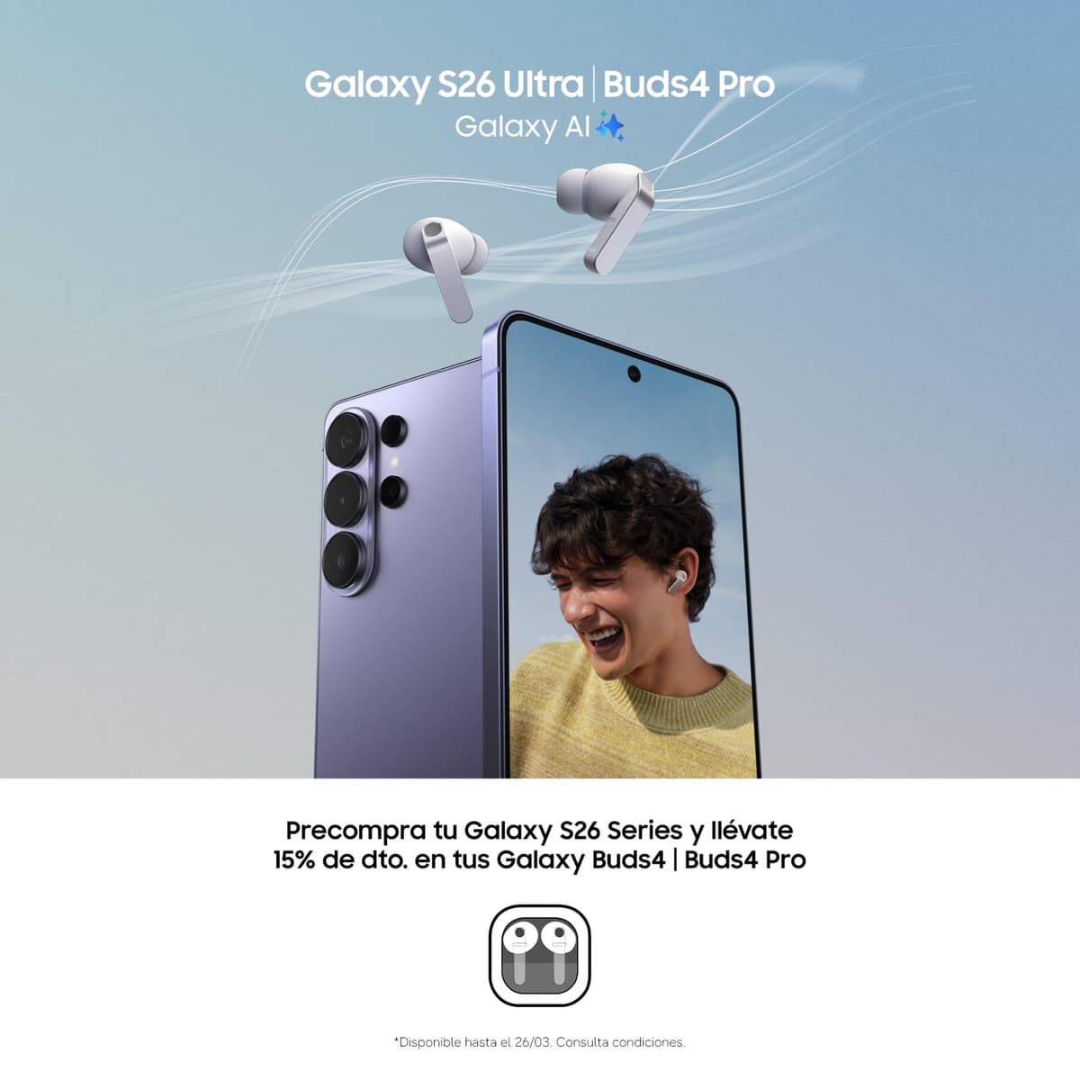 Samsung Galaxy S26 Ultra, 512GB, Smartphone with Galaxy AI, 200MP Camera, 12GB RAM, 5000mAh Battery, Manufacturer Warranty 3 Years+1 Year Extra Year, Cobalt Violet (Spanish Version) — view 3