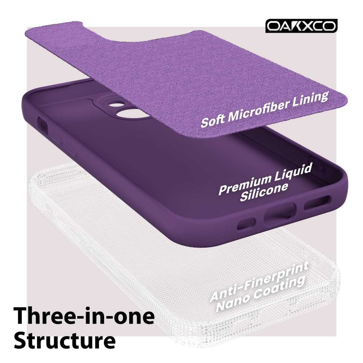 oakxco for iPhone 17 Pro Max Phone Case Liquid Silicone, Cute Thin Slim Grip Soft Rubber Gel for Women Men, Smooth Matte TPU Plain Solid Color Girly Simple Case with Camera Cover, Light Pink — view 2034