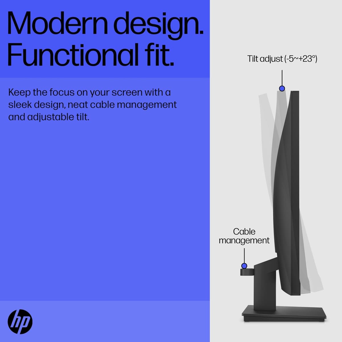 HP 21.4 5 inch Inch FHD Monitor | Full HD VA LCD Display |75hz Refresh Rate |200 Nits Brightness |3000:1 Contrast Ratio | AMD — view 4