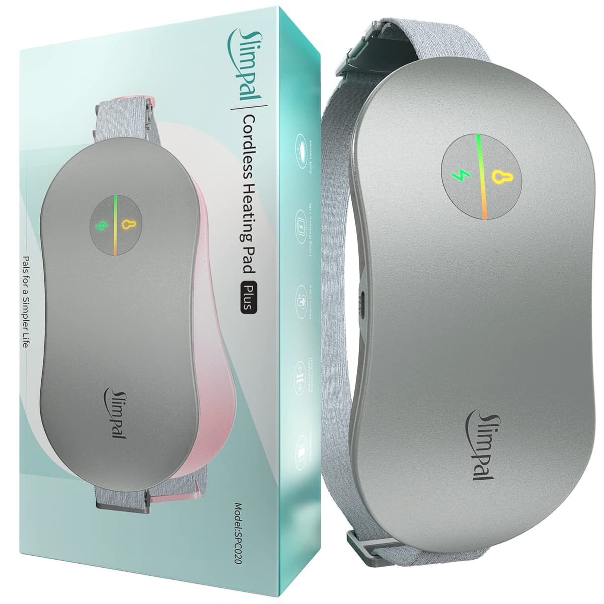 Almohadilla térmica portátil Slimpal, cinturón calefactor inalámbrico recargable para mujer, color blanco — view 13