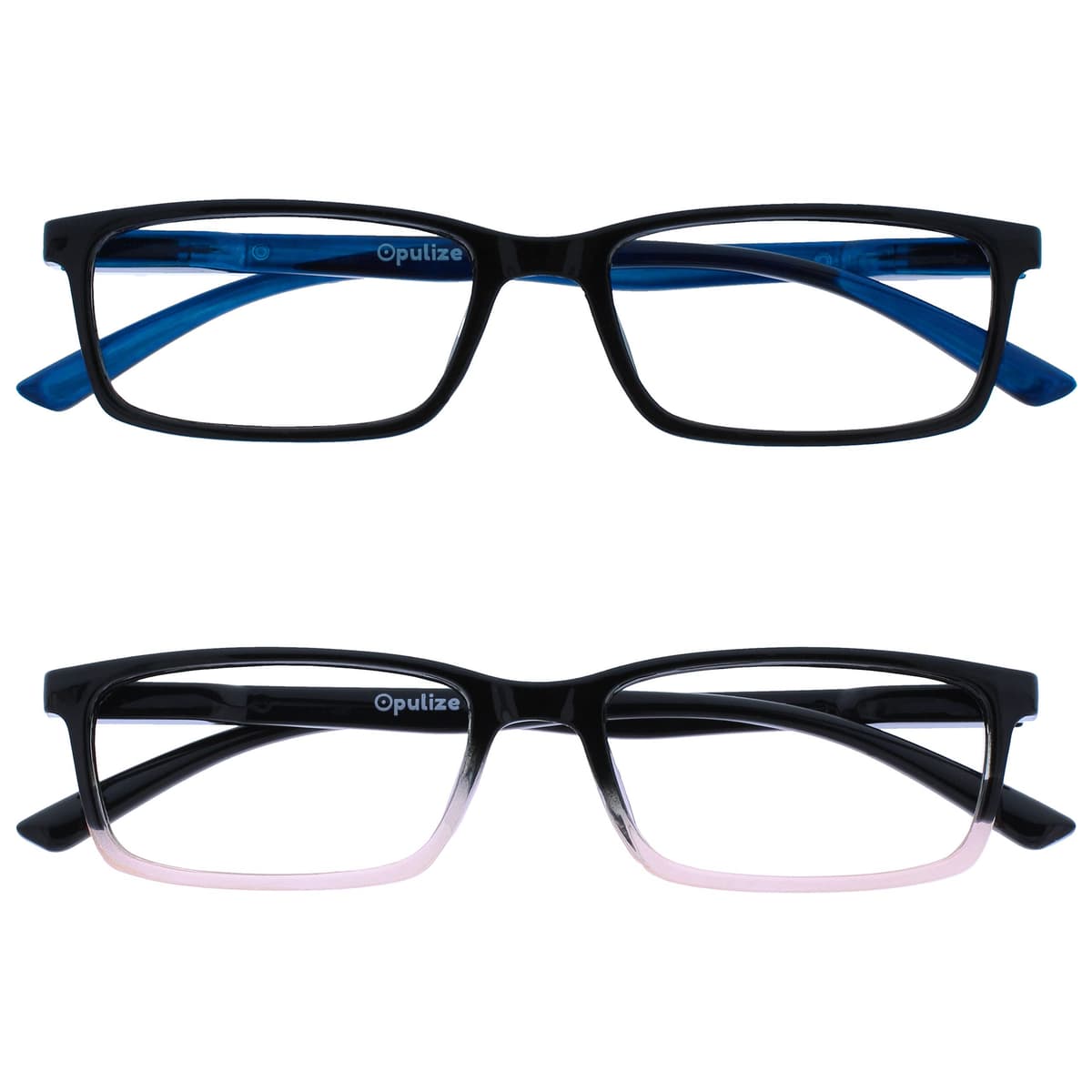 OPULIZE SEE Blue Light Blocking Reading Glasses for Men Women Anti Glare Lenses UV Protection Rectangular, 3 Pack - Black/Brown/Blue — view 14