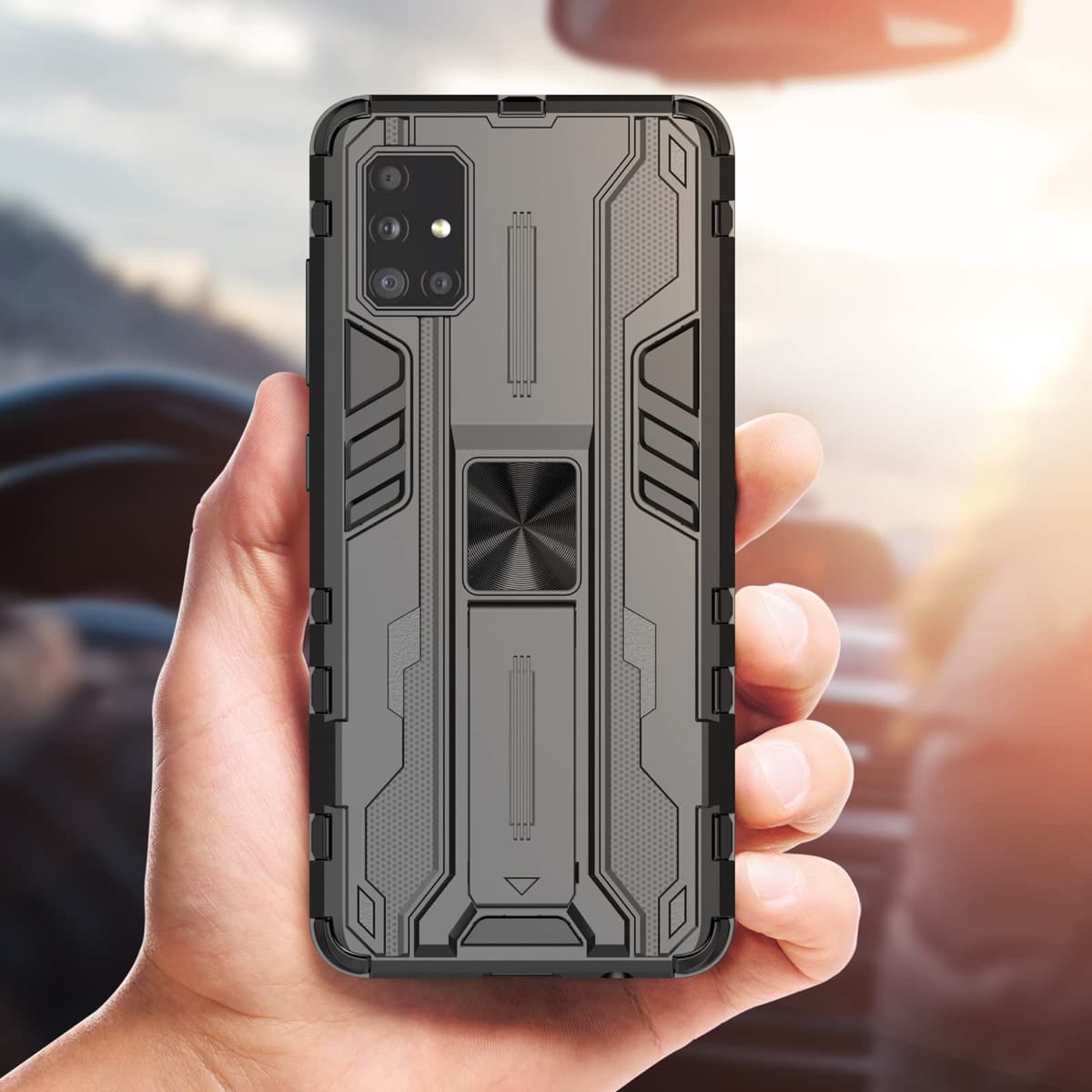 Funda para CMF Phone 2 Pro, Carcasa Antigolpes con Soporte anular metálico, Case Protectora de Grado Militar, Negro — view 522