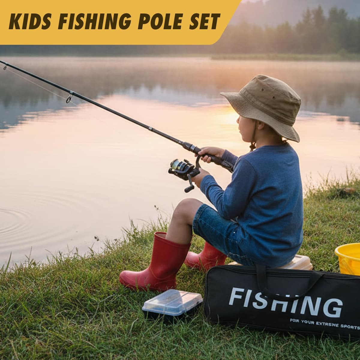 Juego de caña de Pescar telescópica (1,8 m), Incluye carretes de Spinning caña señuelos sacadera sedal Accesorios y Bolsa Juego Completo para Pesca en Agua Salada y Dulce — view 6