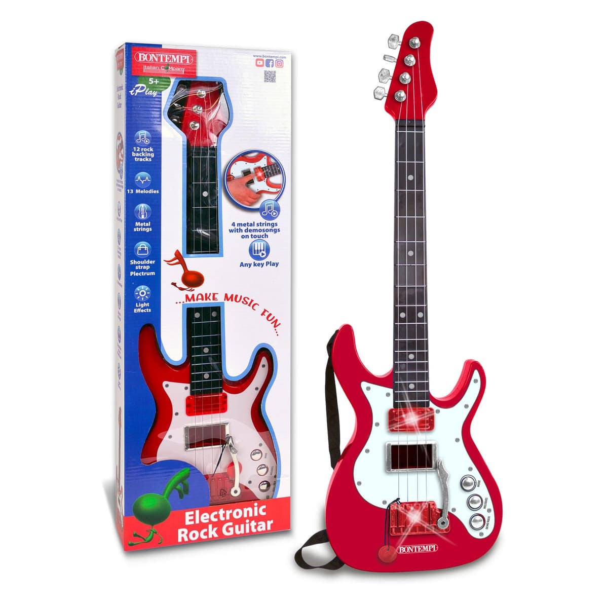 Bontempi | ElectroGroove - Bajo Rock Electrónico para Vibraciones Potentes y Ritmos Innovadores, Rojo y Blanco — view 2