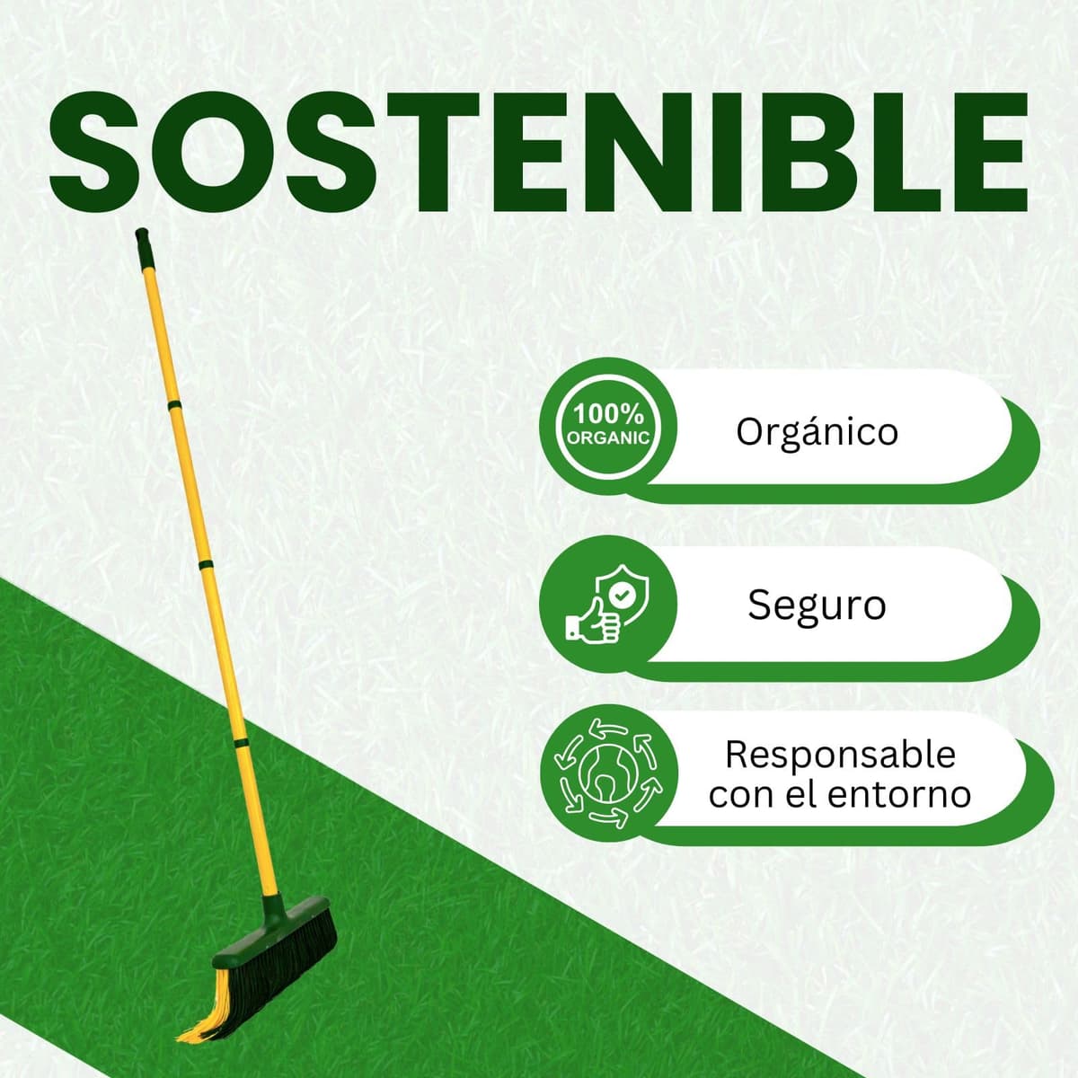 PLANTAWA Cepillo para Césped Artificial con Mango Extensible Desmontable 0,80–1,40 m | Limpieza, Peinado y Mantenimiento de Césped Sintético, Alfombrillas y Jardín — view 5