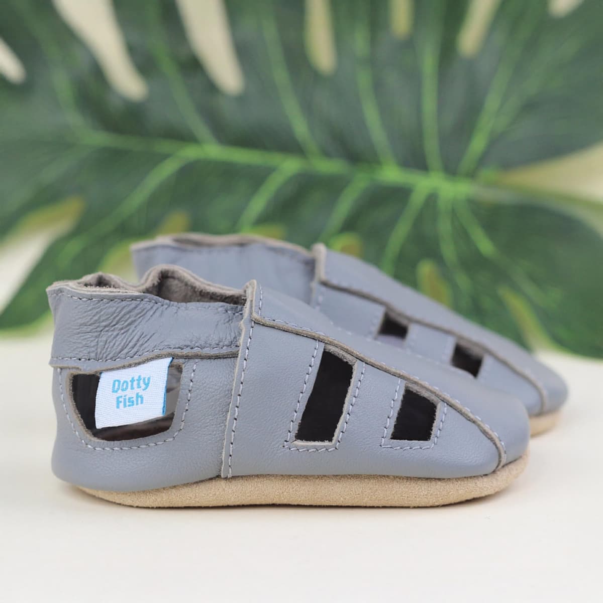 Dotty Fish Soft Sole Leather Sandals for Babies & Kids – Barefoot Feel, Non-Slip Sole, Breathable, Lightweight & Flexible Summer Shoes for Boys & Girls - British Brand - 0-6 Months - 4-5 Years — view 3
