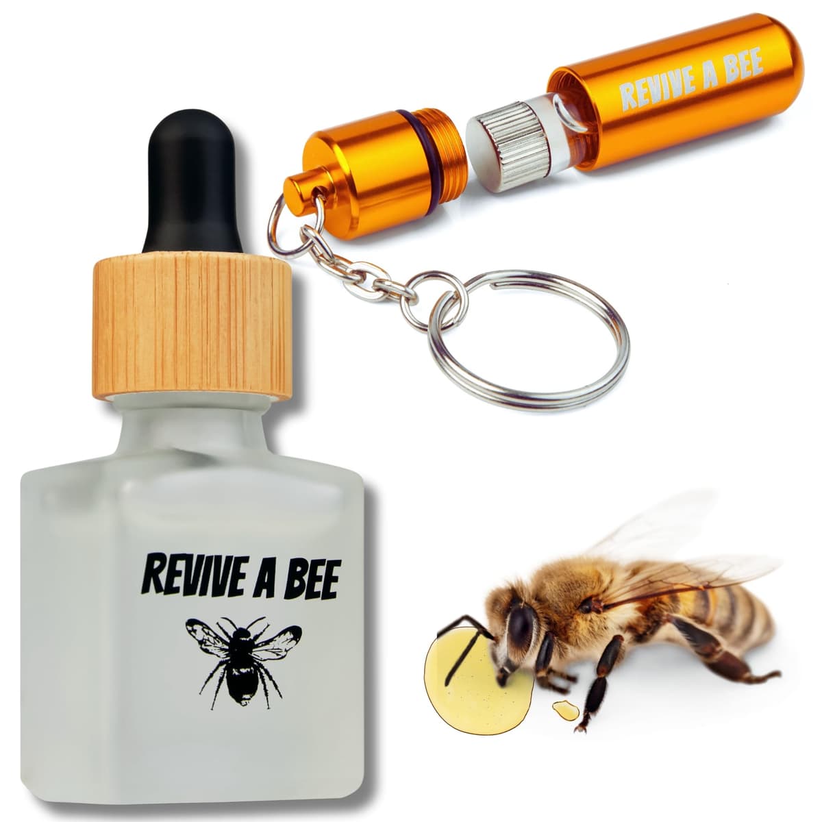 Revive a Bee Gift Box 1 x Bee Revival Kit Keyrings 1x Refill Bottle & Plantable Seed Paper — view 3