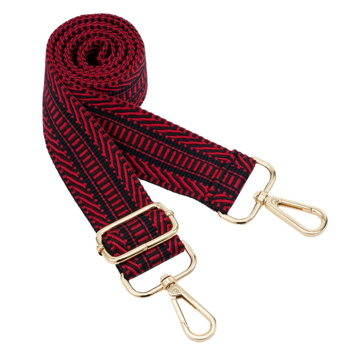 ZOOEASS Wide Shoulder Strap, Guitar Style Adjustable Purse Strap with Gold Buckle Replacement Woven Crossbody Straps for Handbags((3.8CM) Shining Black) — view 123