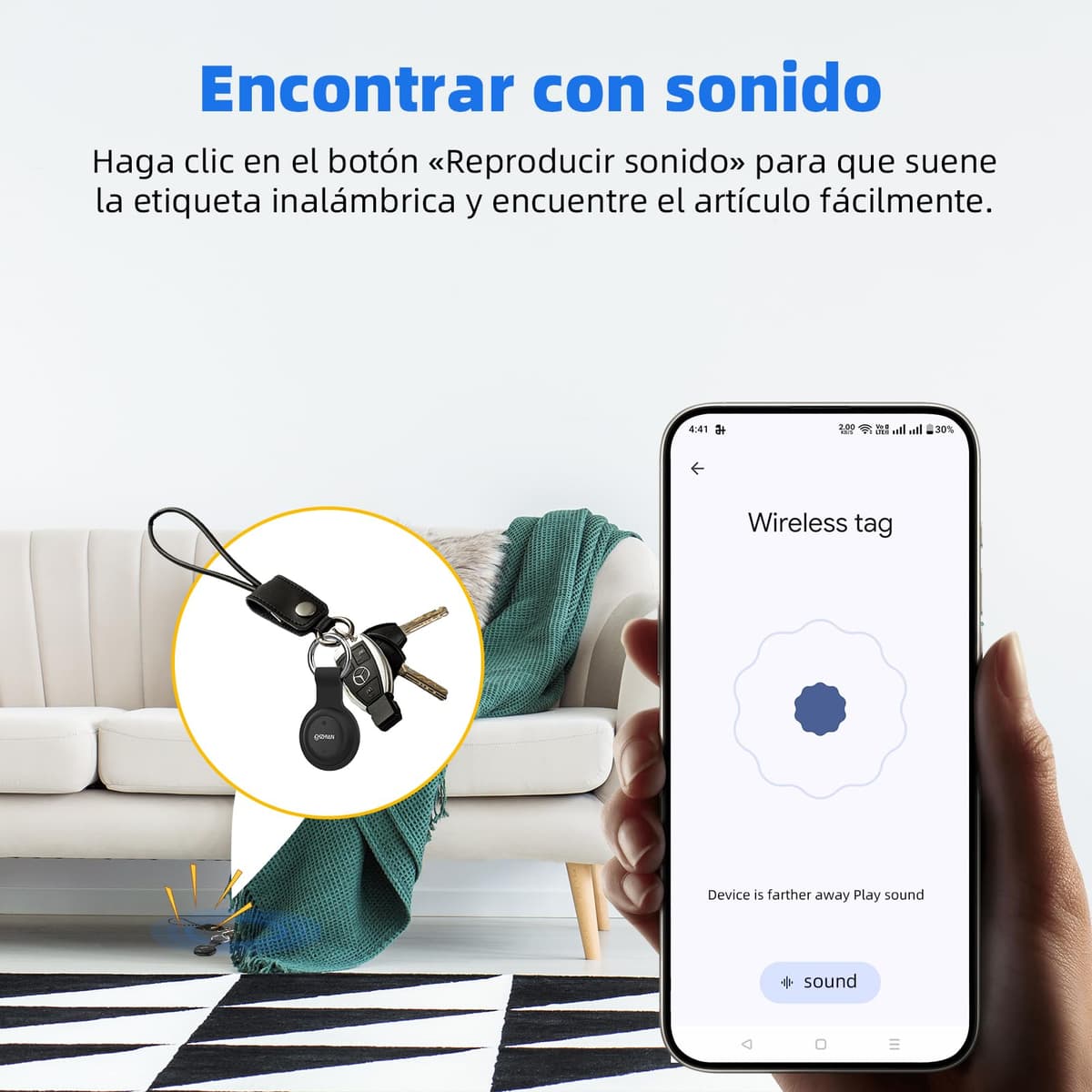 Android Smart Tracker Tag,Google Localizador Funciona con Find Hub App (SÓLO Android),Bluetooth Key Finder para Llaves,Bolsas,Equipaje,Mascotas y Mochila,Impermeable IP67，Batería Reemplazable,4 Negro — view 4