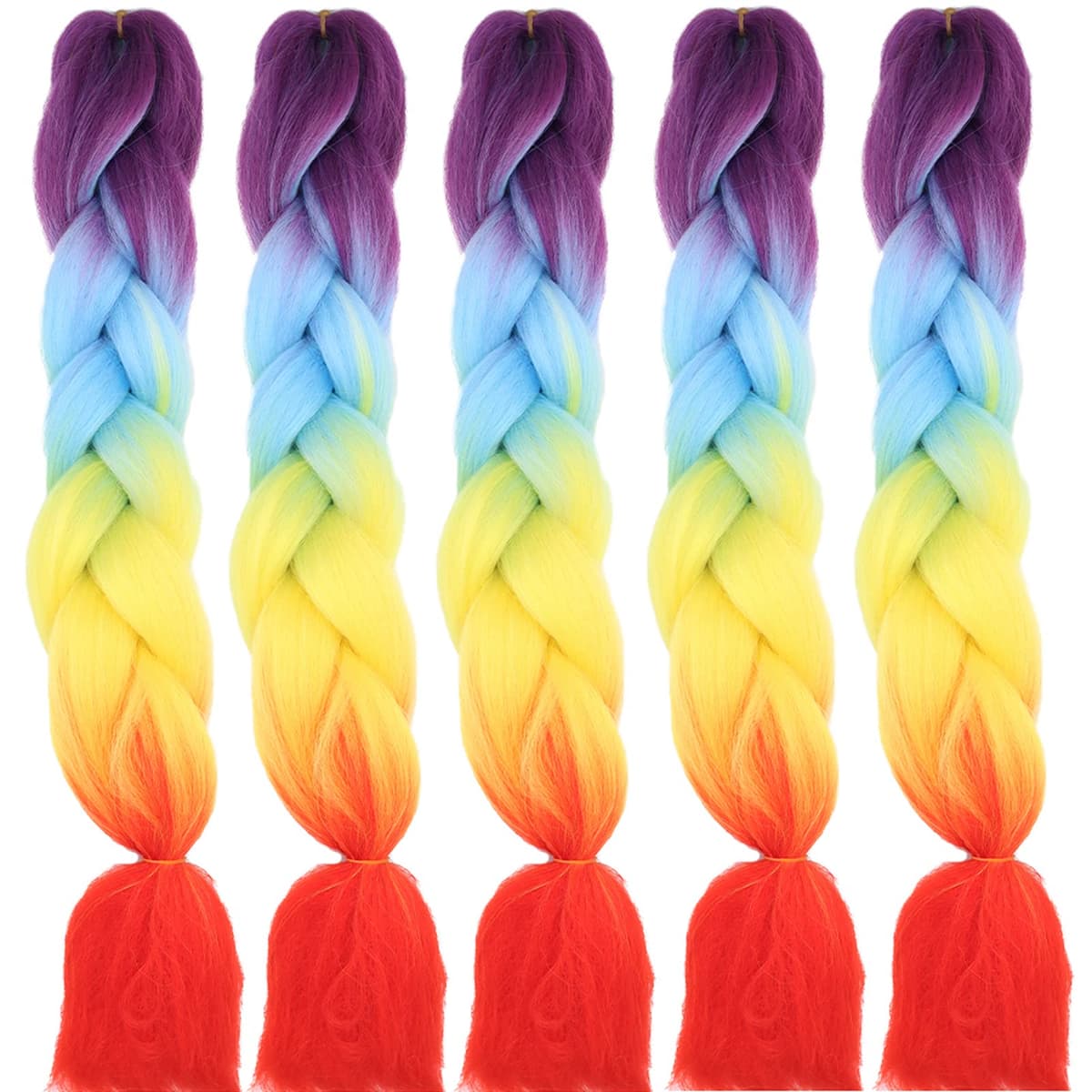 24" Braiding Hair Extension Jumbo Braids Synthetic 3bundles/pack Crochet Hair Afro Box Braid Heat Resistent (Dark Purple) — view 16