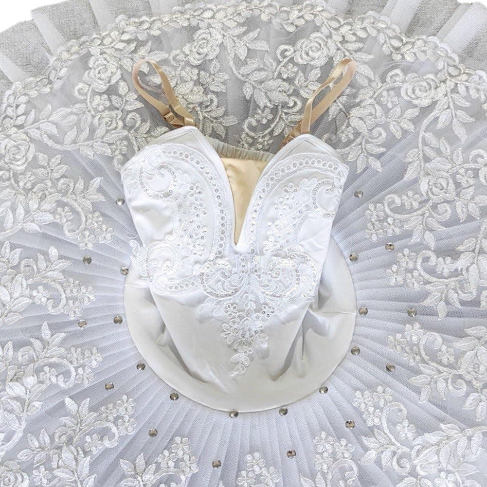 Casiler Tutú De Ballet Profesional para Adultos, Vestido De Ballet para Mujer, Disfraces De Bailarina, Falda Tutú con Lentejuelas Blancas para Escenario — view 5