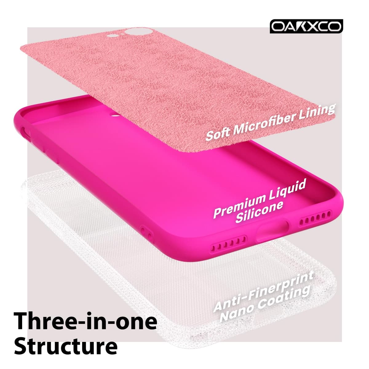 oakxco for iPhone 17 Pro Max Phone Case Liquid Silicone, Cute Thin Slim Grip Soft Rubber Gel for Women Men, Smooth Matte TPU Plain Solid Color Girly Simple Case with Camera Cover, Light Pink — view 404