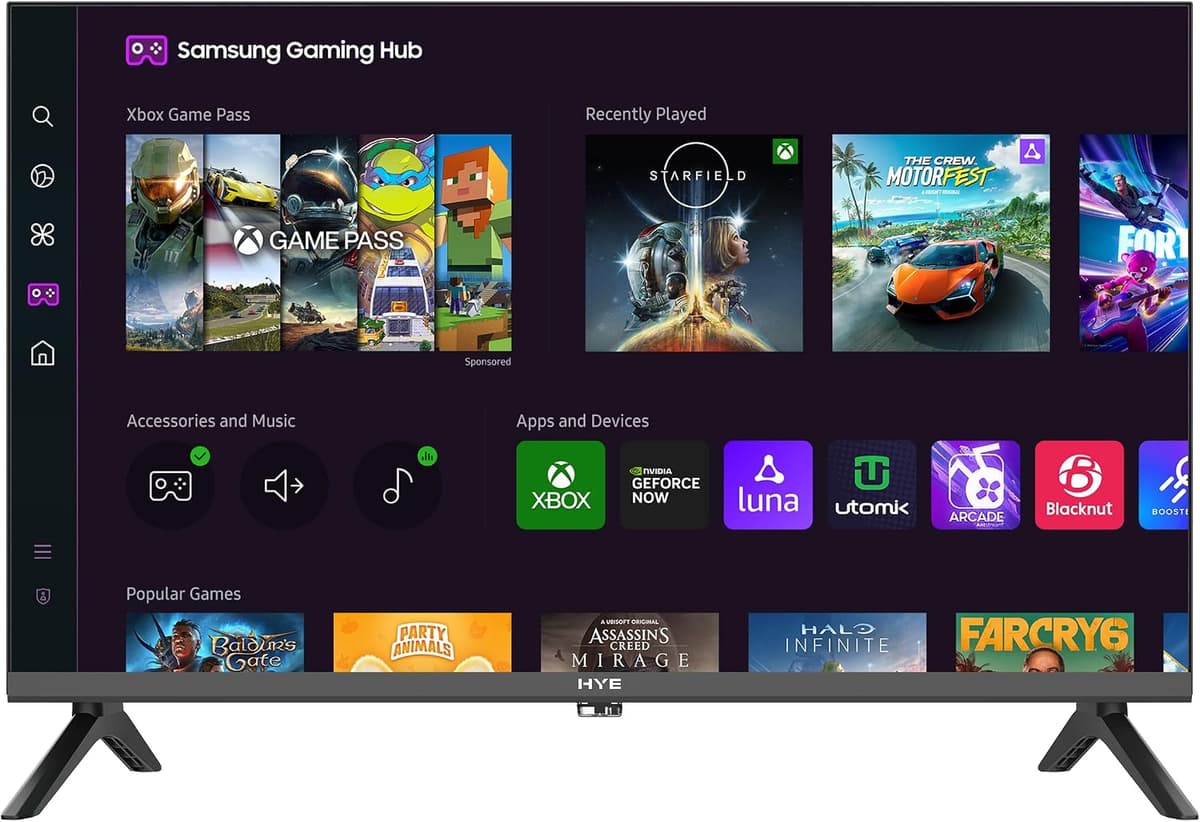 HYE TV - Smart TV, 24" Screen Size, HD Ready Resolution, Apple AirPlay, Samsung Tizen OS & Gaming Hub, Versatile Connectivity — view 2