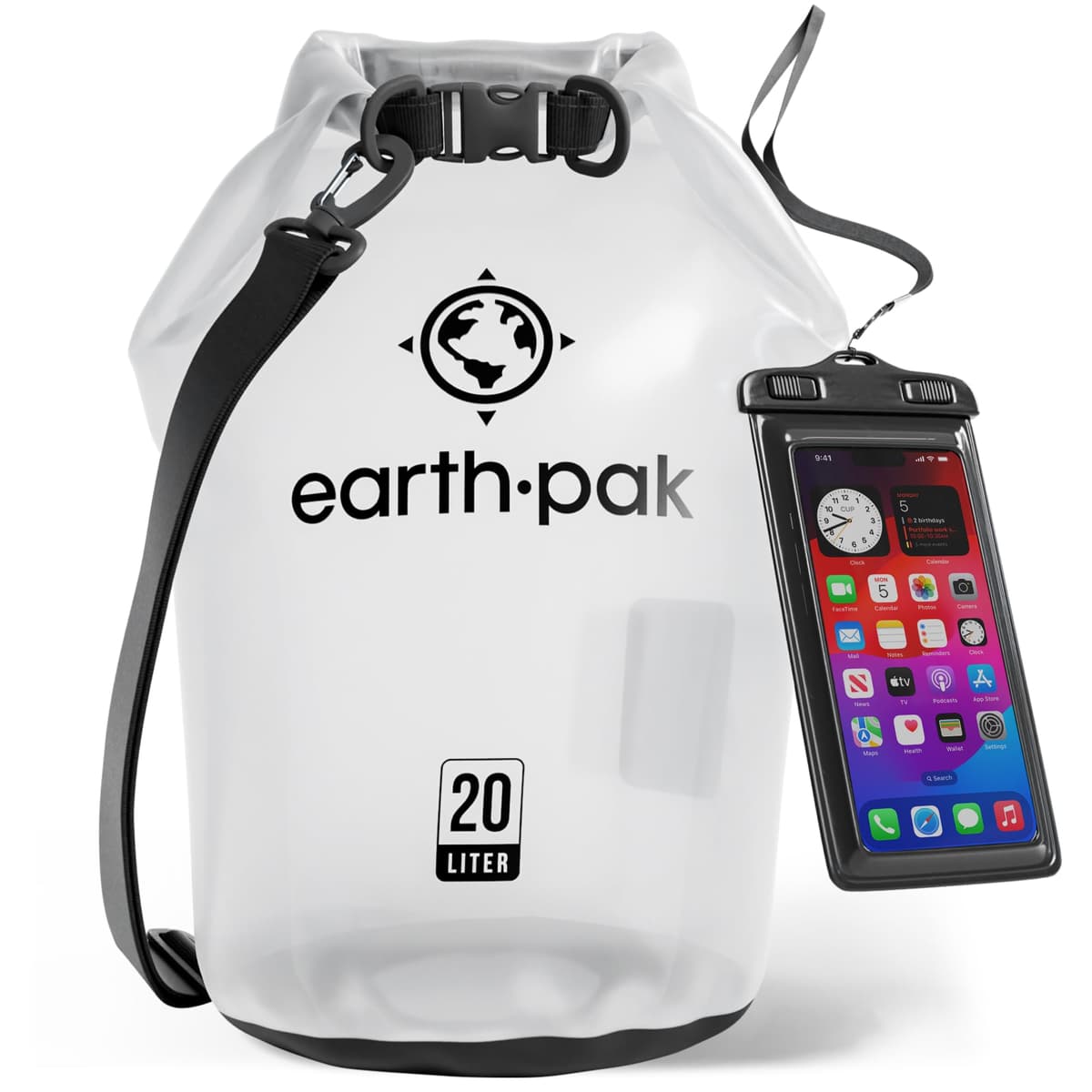 Earth Pak Waterproof Dry Bag - Roll Top Waterproof Backpack Sack Keeps Gear Dry for Kayak with Waterproof Phone Case — view 34