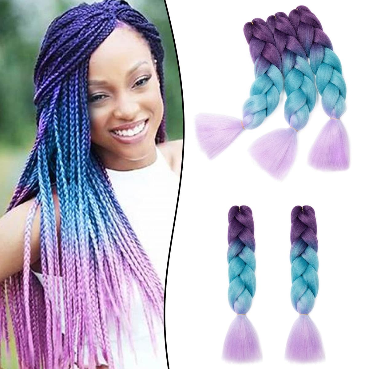 60cm Extensiones de Pelo Trenzas Africanas Castaño Oscuro Extensiones para Trenzas Africanas 1 pcs 100g Kanekalon Pelo para Trenzas Africanas Sintetico Extensiones de Trenzado Cabello Braiding — view 177