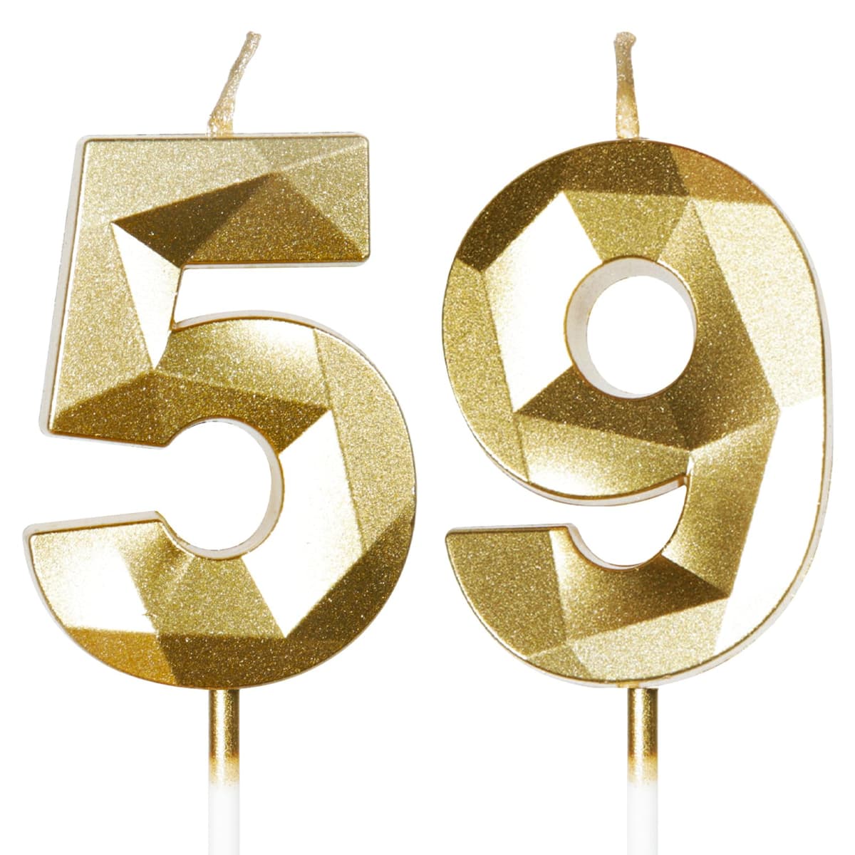 Yiran 50th Birthday Candles, Gold Number 50 Happy Birthday Candles, Cake Topper Decorations for Birthday Party, Wedding Anniversary Celebration Supply — view 156