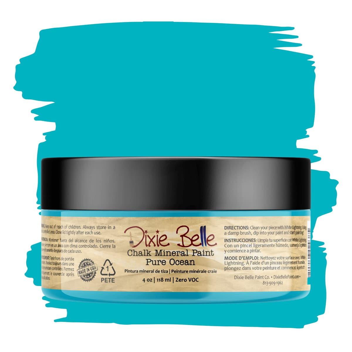 Dixie Belle Paint Company Chalk Finish Furniture Paint - Caviar (32oz) - Matte Black Chic Chalk Mineral DIY Furniture Paint — view 210