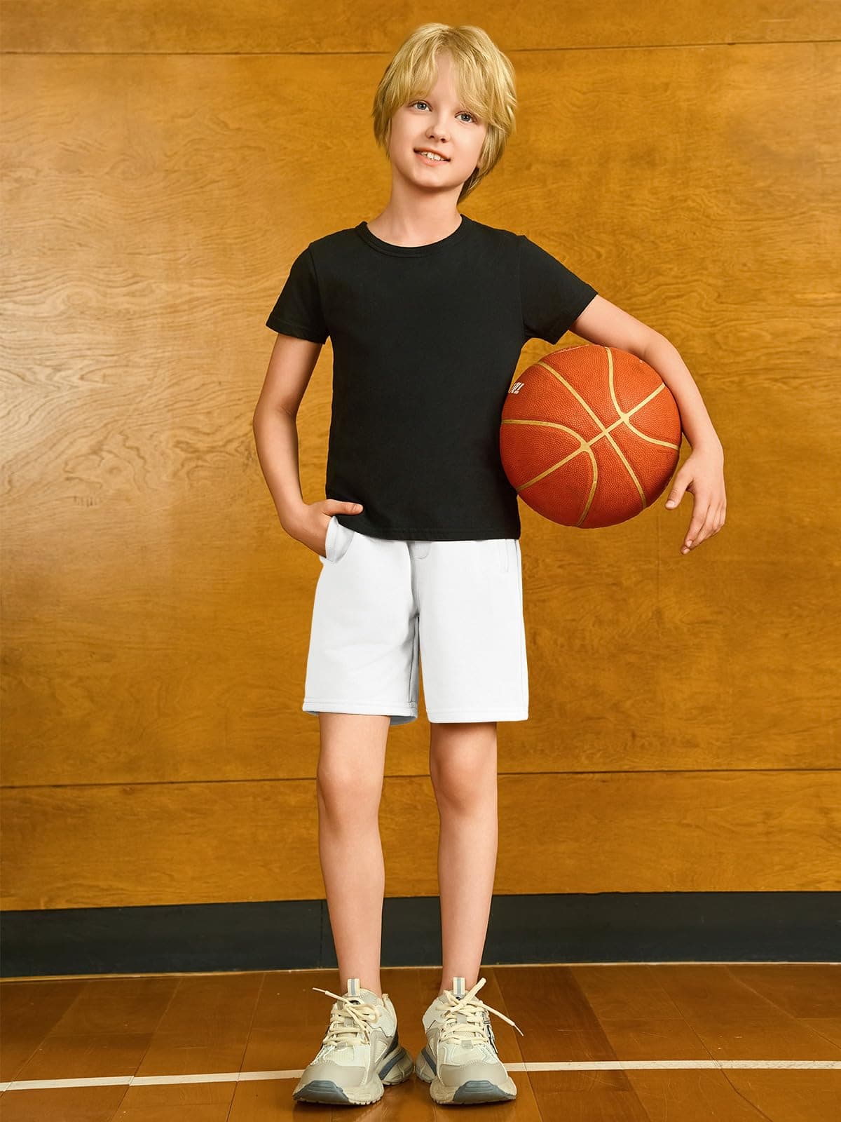 Haloumoning Pantalones cortos de verano para niño, elásticos, bermudas, elásticos, con bolsillos — view 5