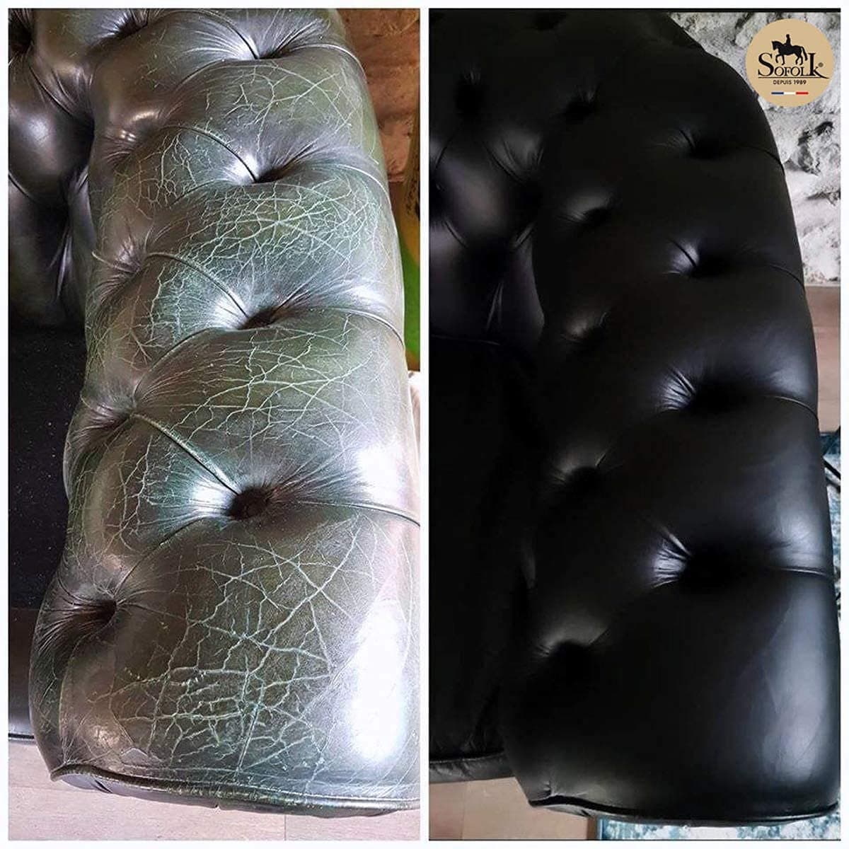Sofolk - Kit de retoque Pintura Cuero/Cuero de imitación - Tinte para Volante de Coche, Asiento de Coche, sofás, Zapatos, Chaquetas y Ropa - Cuero dañado, Rayado, arañado, Descolorido — view 3