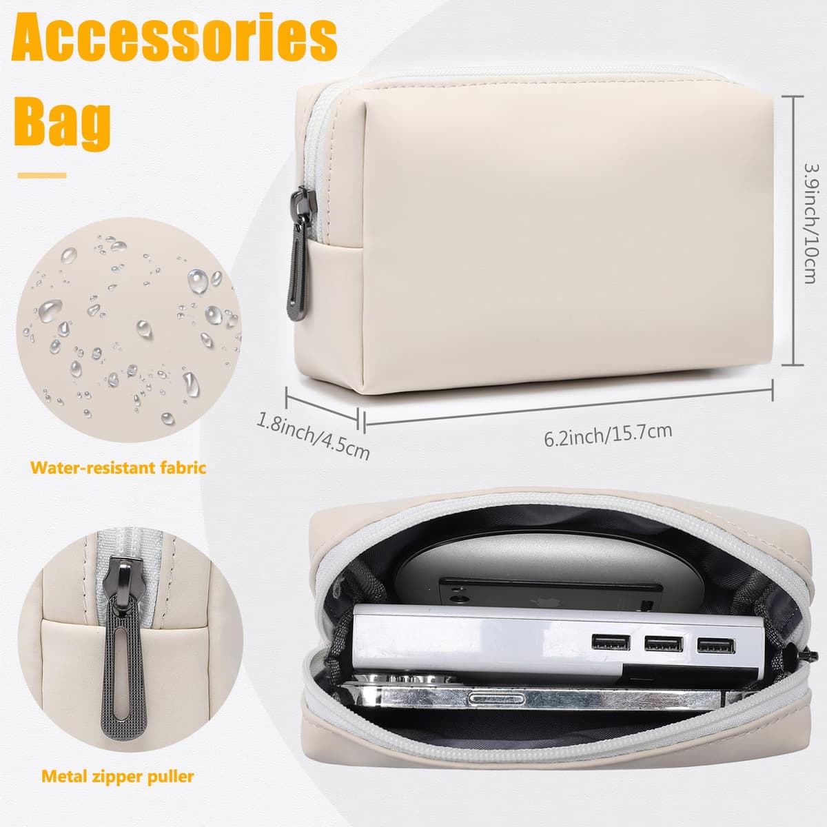 HYZUO 15-16 Pulgadas Funda para Portátiles con Soporte para MacBook Pro 16 M5/M4/M3/M2/M1 Pro/MAX 2026-2019, XPS 15, MacBook Pro 15 2015-2012, Samsung Galaxy Book Flex/Pro 15, Beige — view 5