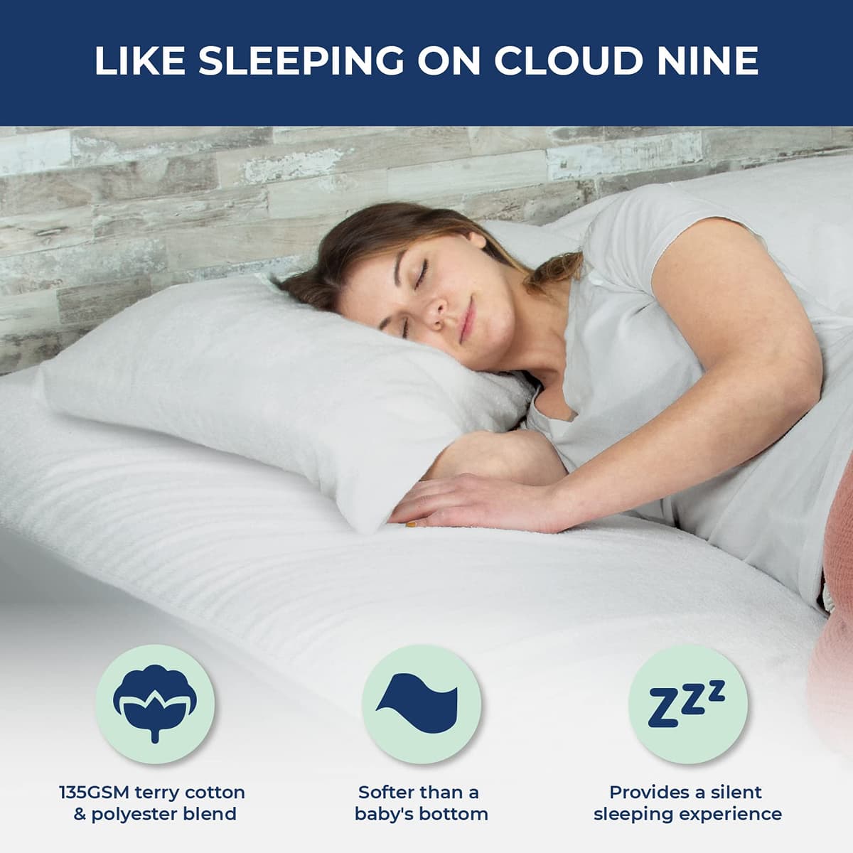 Bed'Ore 100% Waterproof Mattress Protector Terry Top - Deep 30cm Fitted Skirt - Waterproof Single Mattress Protector - Super Absorbent - Machine Washable - Single (90x190) cm — view 3