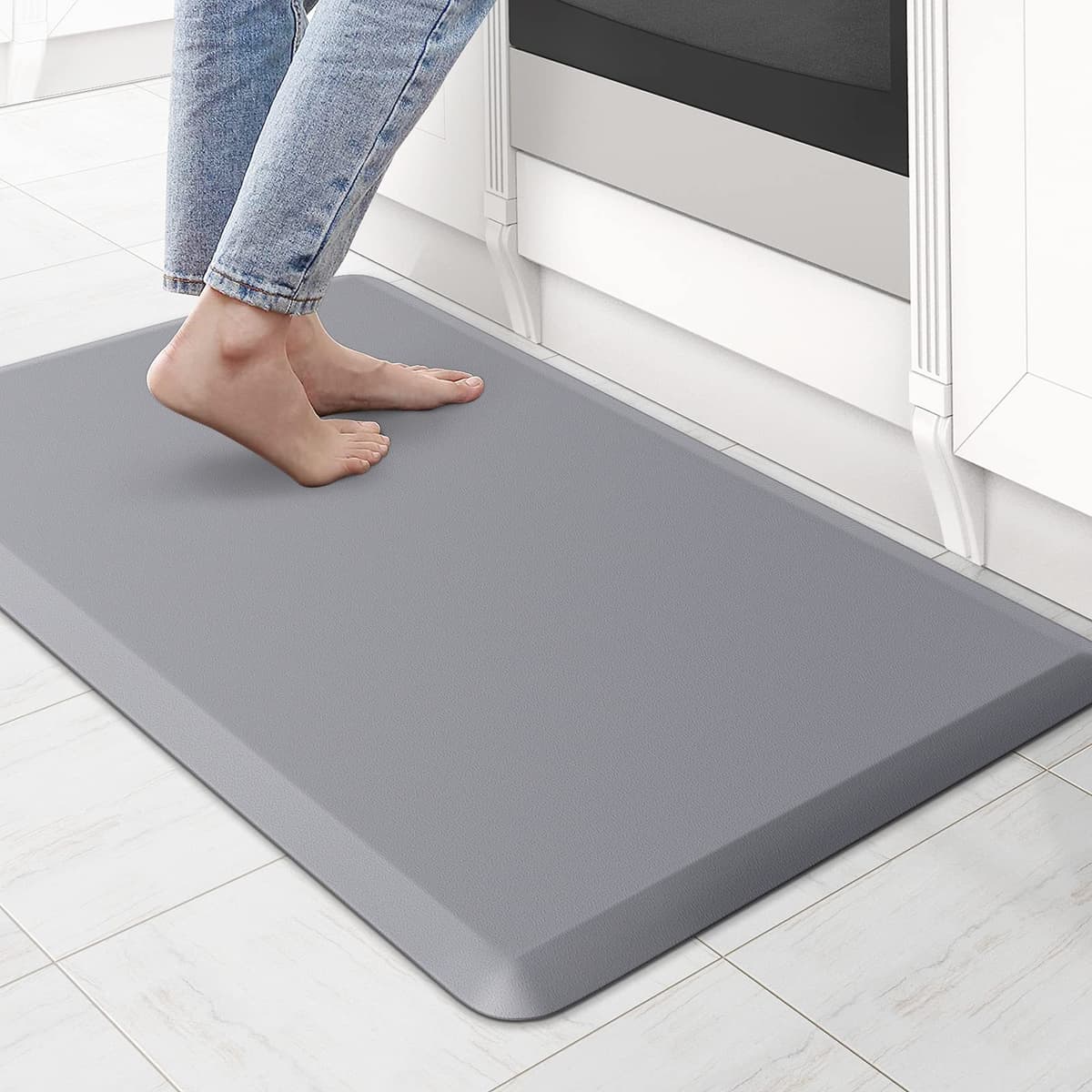 KitchenClouds Kitchen Mat Cushioned Anti Fatigue Rug 17.3"x28" Water Resistant Non Slip Standing Desk Mat Comfort Floor Mats for Kitchen House Sink Office (Khaki) — view 31