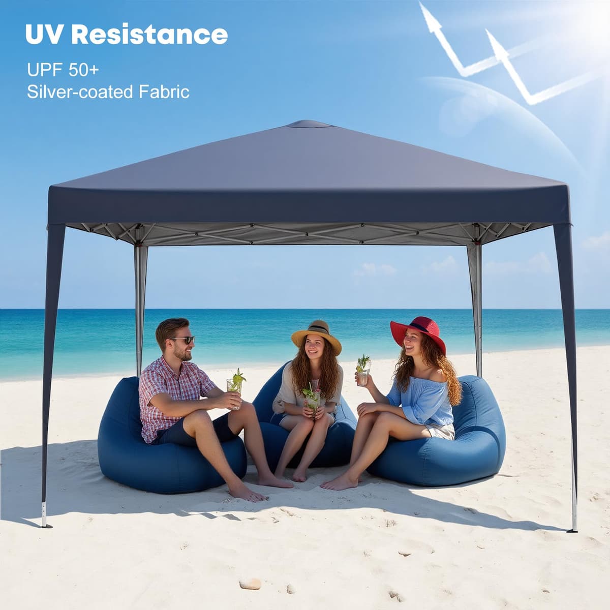 3x3m Pop Up Gazebo with 4 Removable Sidewalls, Portable Outdoor Party Tent with Carry Bag, All Weather Canopy for Camping, Markets, Garden Events (Grey) — view 4