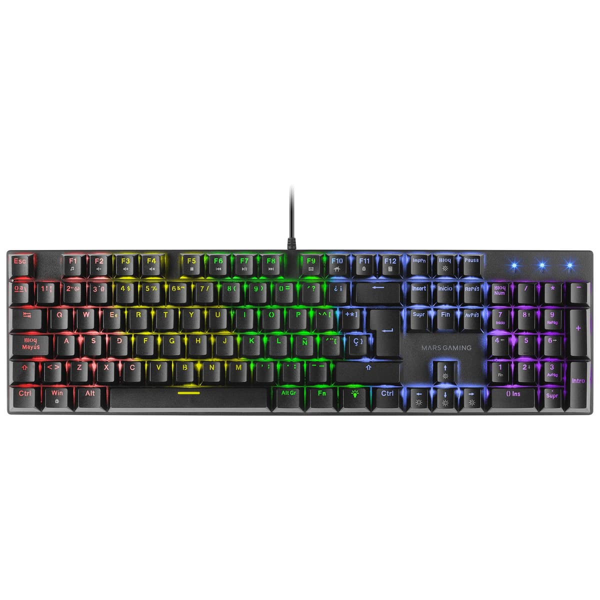 Mars Gaming MKPRO, US, Teclado Mecánico Gaming Completo, RGB Chroma, Switches Hot-Swap Mecánicos, Antighosting, Rueda de Control, Software, Multiplataforma, Switch Silent, Blanco — view 46