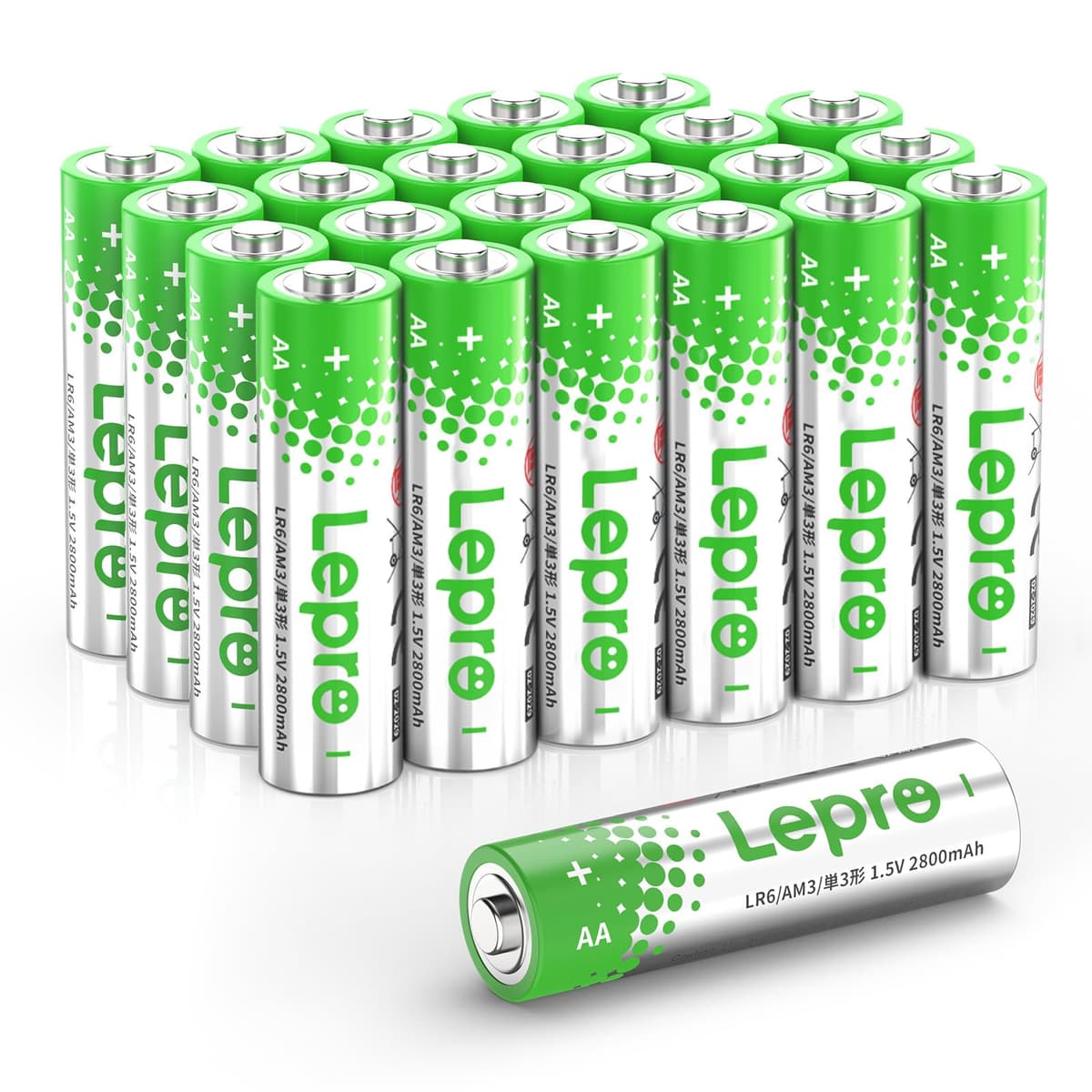 Lepro AAA Alkaline Batteries 24 Pack, 1200mAh Triple A Battery with Anti-Leakage Technology, High Capacity, Long Lasting Power, 1.5 Volt LR03 MN2400 AAA Battery Pack for Clocks Remotes Mouse Torch — view 9