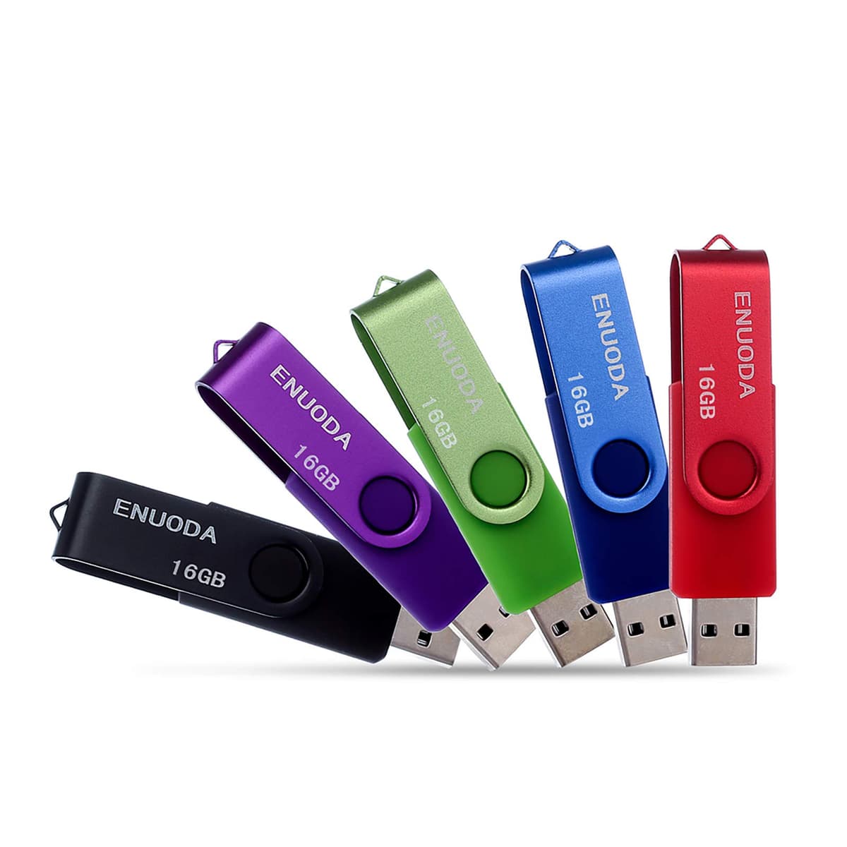 ENUODA 16GB USB Stick 1 Pack Memory Stick USB 2.0 Flash Drives Swivel Design Pen Drive for Data Storage Thumb Drive with LED Light (Black) — view 13