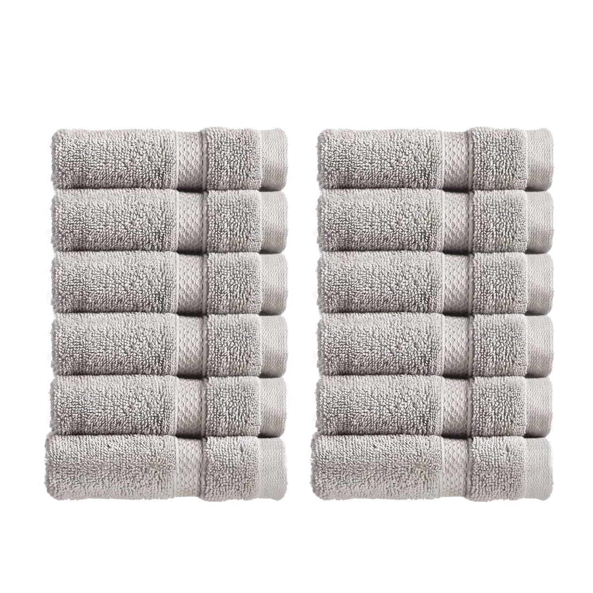 Christy Chroma Bath Towels | Set of 2 | Highly Absorbent Heavyweight 675GSM | Bold and Bright | Soft Velvety Smooth Bathroom Shower Towels | 100% Cotton | Sustainably Made | Ash Grey — view 95