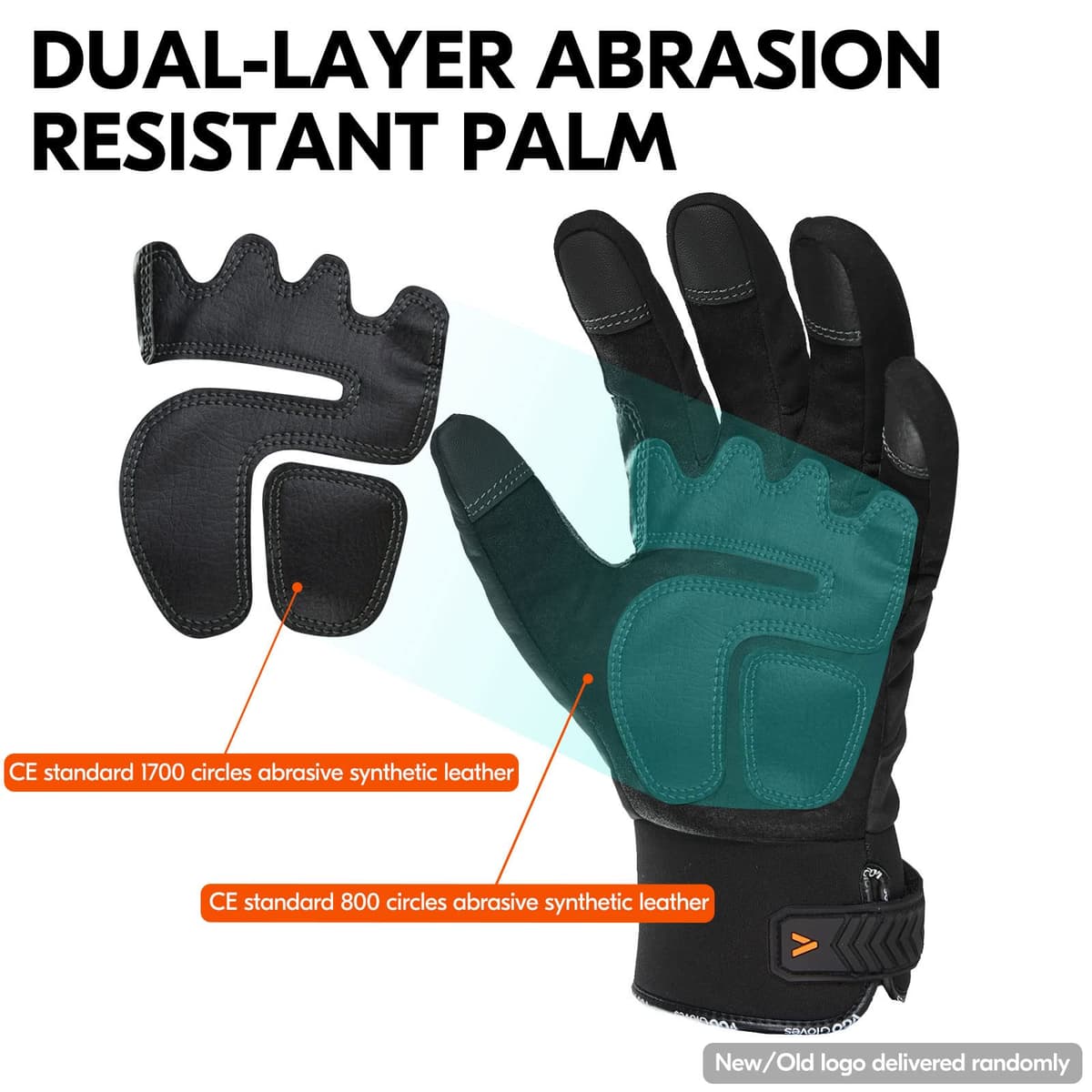 Vgo 1Pair -20℃/-4°F Warm Winter Mechanic Gloves, Cold Weather Waterproof Safety Work Gloves,Cold Storage or Freezer Use,w/3M Thinsulate Lining,Touchscreen(L, Black, SL8777FW) — view 3