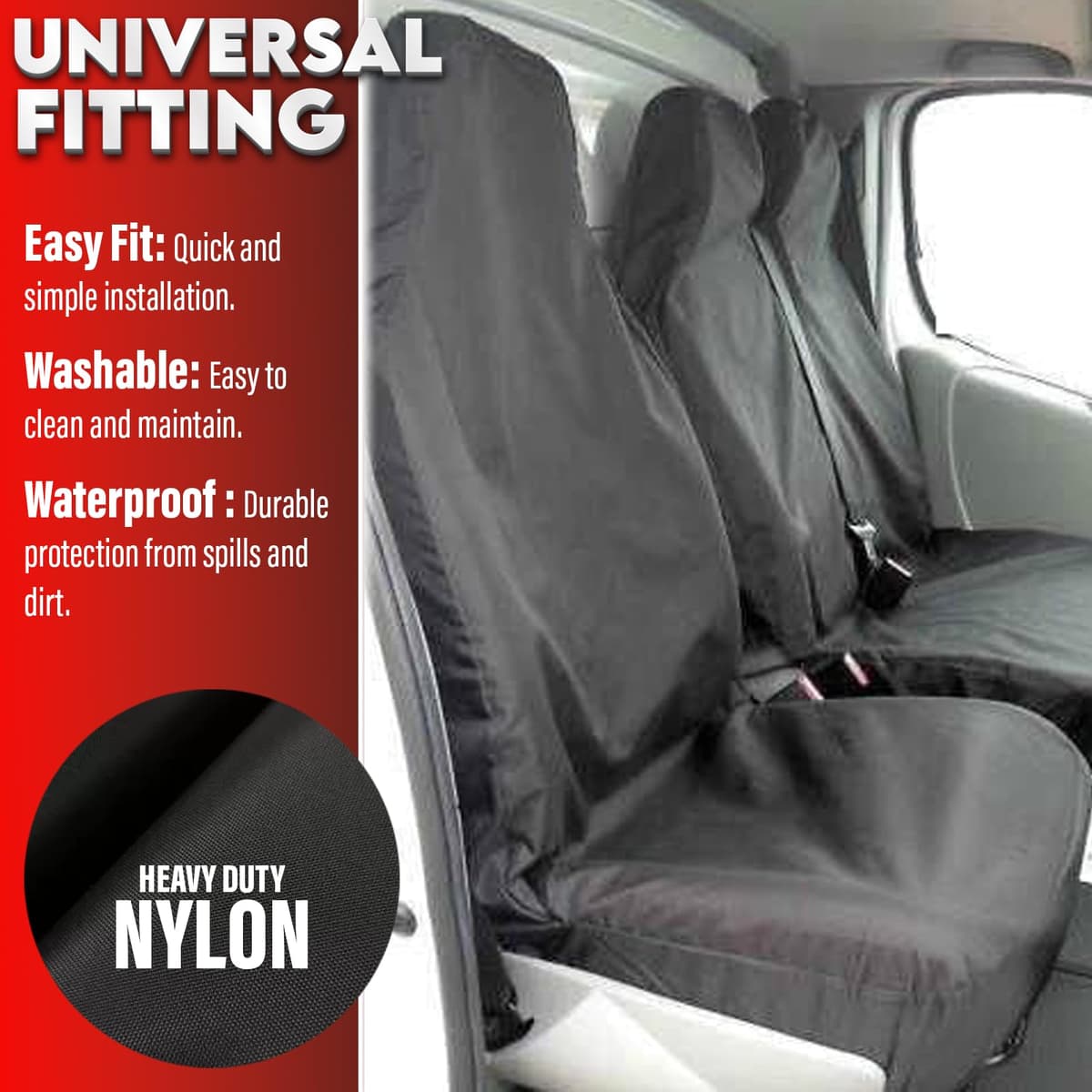 XtremeAuto® Universal Black Extra Heavy Duty Van Seat Covers Set — view 2