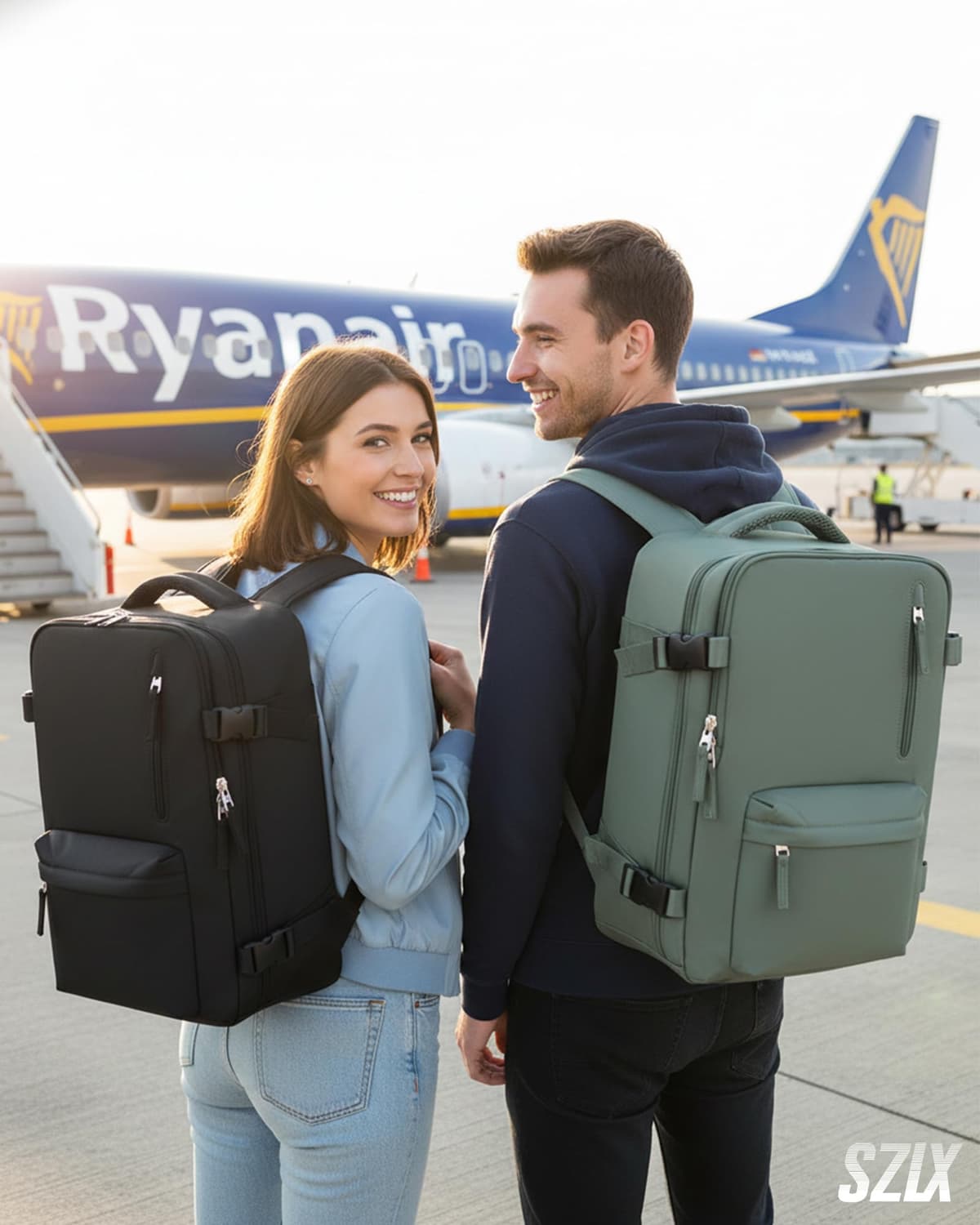 SZLX Mochila al Vacio con Bomba Equipaje de Mano 40x30x20 Ryanair Vueling Wizzair Easyjet Mochila Viaje Cabina Avion 40x20x25 Ryanair Mujer Mochila de transporte Impermeable para Computadora Portátil — view 2