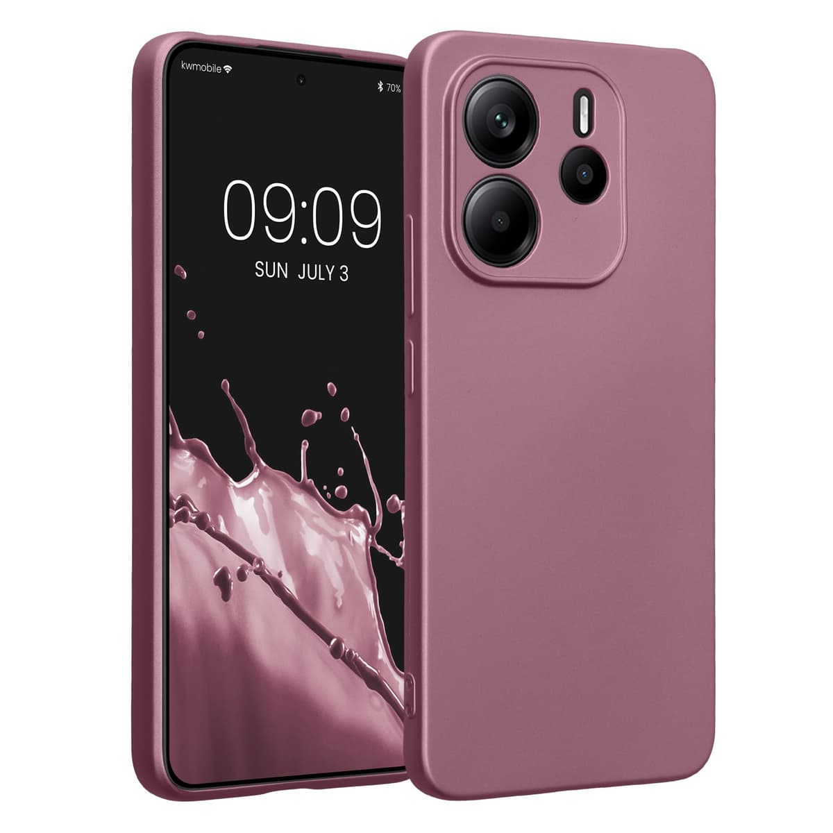 kwmobile Carcasa Compatible con Xiaomi Redmi Note 14 Pro 5G / Poco X7 Funda - Funda Ultrafina de TPU con Bordes elevados - Lavanda Metalizado — view 87