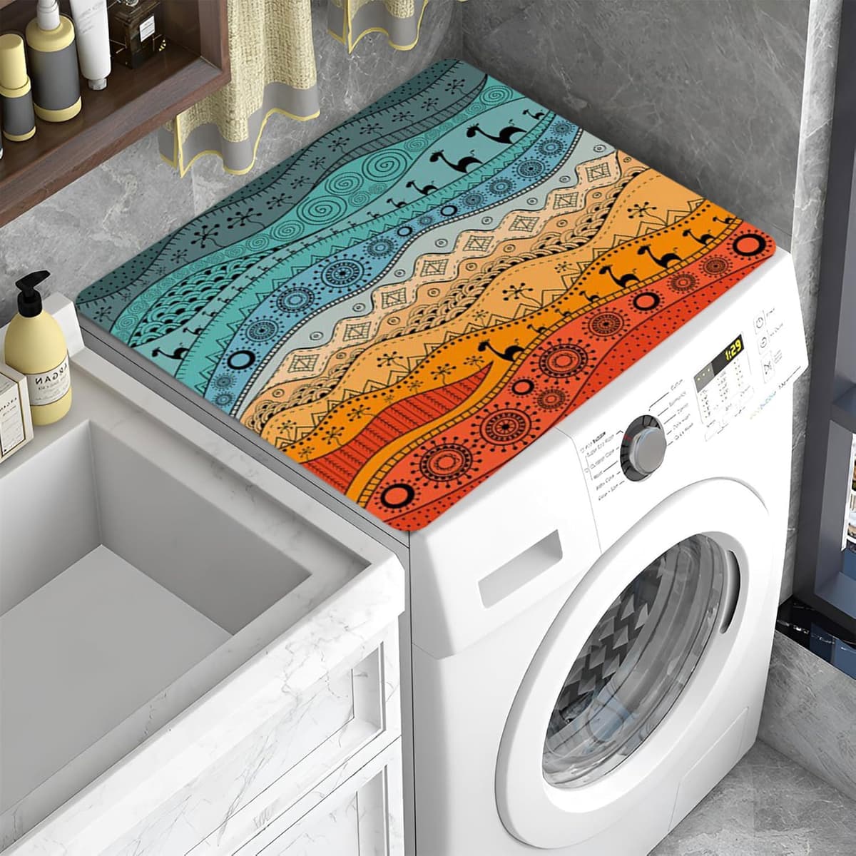 YeahBoom Cubierta Superior para Lavadora y Secadora,60 x 60 cm Cubierta para Lavadora,Funda para Lavadora,Funda Antipolvo para Lavadoras,Secadoras,Cocinas,Autocaravanas,Baños — view 11