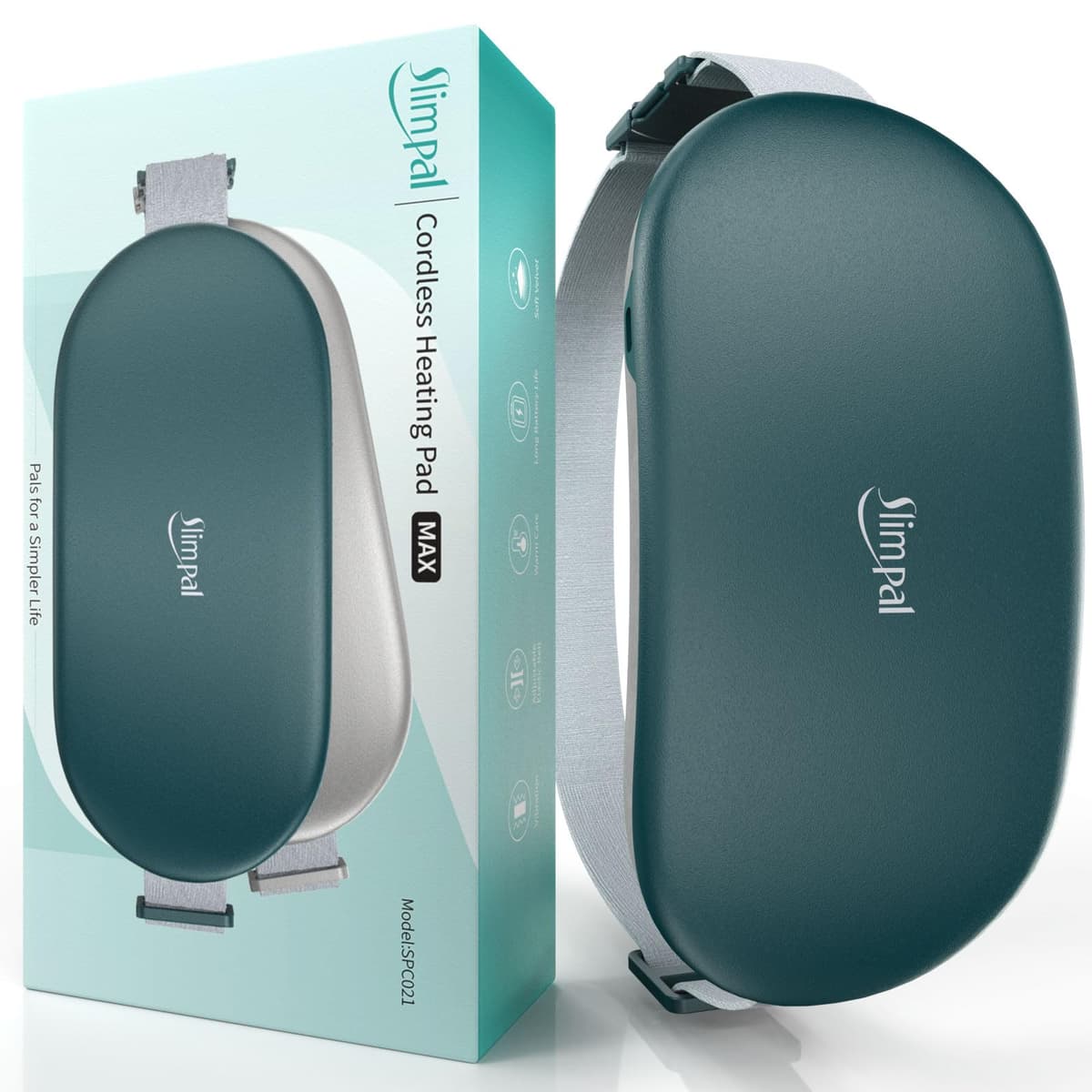 Almohadilla térmica portátil Slimpal, cinturón calefactor inalámbrico recargable para mujer, color blanco — view 30