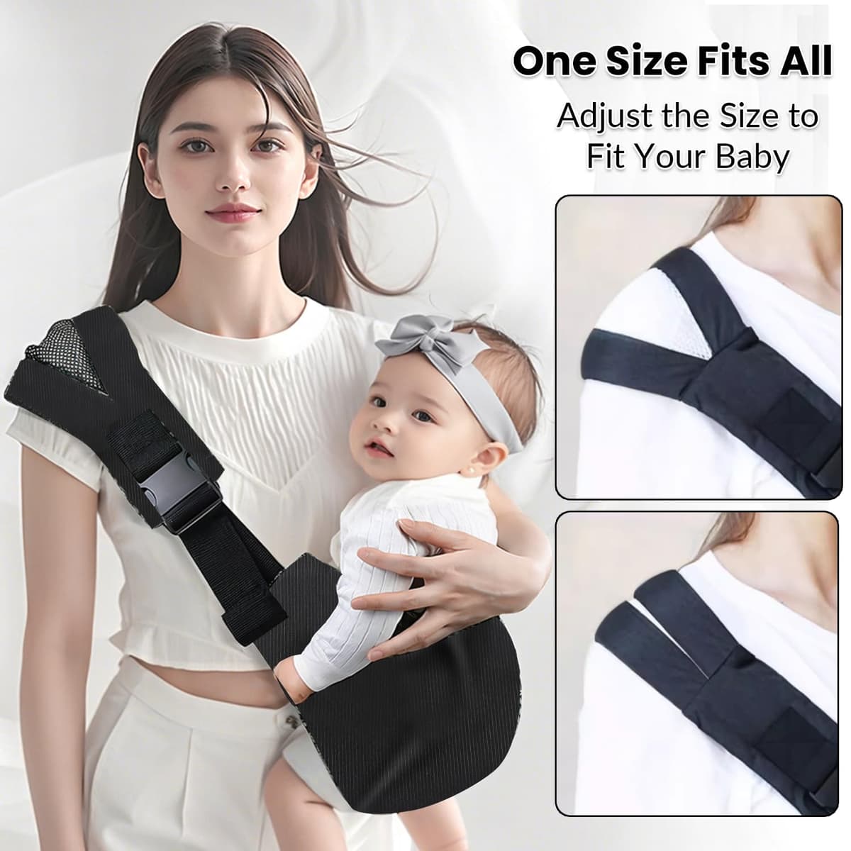 Baby Sling Carrier | Adjustable Front & Back, Adjustable Sling Easy Toddler Carrier Comfortable Baby Wrap Carrier Baby Carrier Wrap for Newborn Up to 6M-3 Years(Corduroy) — view 4