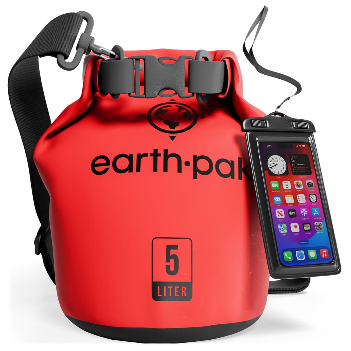 Earth Pak Waterproof Dry Bag - Roll Top Waterproof Backpack Sack Keeps Gear Dry for Kayak with Waterproof Phone Case — view 26